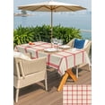thumbnail image 5 of Outdoor Tablecloth with Umbrella Hole for Patio/Picnic/Party/Camping, Yellow Buffalo Plaid Waterproof Table Cloth Rectangle Table Cover Washable, Red Lines Grid Pattern Vintage (54"x 80"), 5 of 8