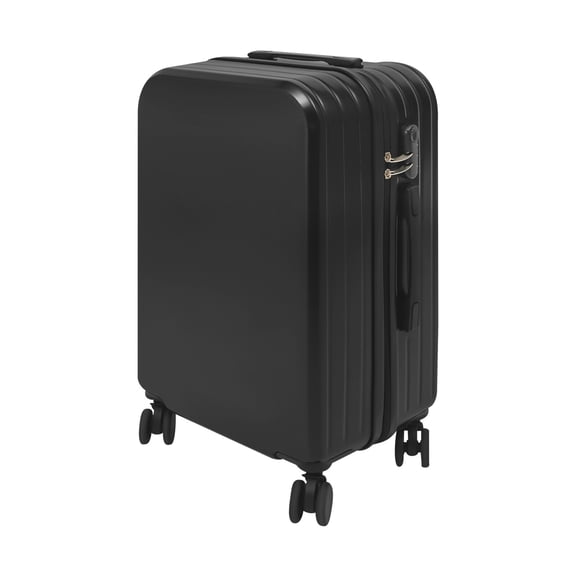 Black 24 inch Carry On Luggage, Checked Luggage with Cup Holder & Spinner Wheels Carry On Suitcase Airline Approved with USB Interface Lightweight Travel Luggage Suitcase