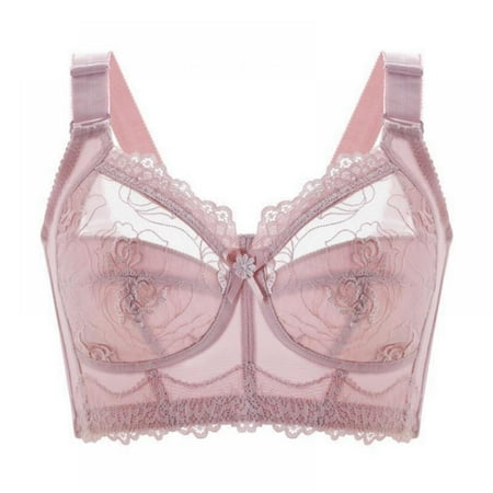 

GOODLY Wireless Bras for Women Sexy Embroidery Adjustable Shoulder Strap