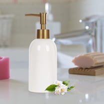 14OZ Ceramic Soap Dispenser Ceramic Soap Pump Dispenser Can Fill Liquid for Bathroom/Kitchen (White)