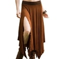 thumbnail image 1 of Jupe Maxi Bohème d'Été pour Femmes, Décontractée, Fendue, Fluide, Longue, Style Western Rétro, L, 1 of 6