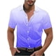thumbnail image 2 of Blusa y camisa de manga corta con cuello vuelto para hombre, estilo casual, con personalidad, para fiestas de baile, color liso, con solapa y botones, a la moda, blusa de manga corta para hombre, 2 of 8