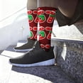 thumbnail image 5 of Bas Rouges Thème de Noël Confortables Chaussettes de Sport Mi-Mollet Imprimées 3D Mignonnes, 5 of 5