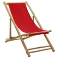 thumbnail image 1 of vidaXL Chaise Longue en Bambou et Toile Rouge, 1 of 5