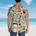 thumbnail image 6 of Bixox Men's Hawaiian Shirts Men's Coffee Makers Macaroons Chocolate Print Short-Sleeve Shirt-Large, 6 of 8