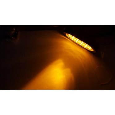 2 Pack Amber 6" Oval LED Mid-Turn Signal Lights - 18 LED, Rubber Mount, Waterproof For Trucks & Trailers