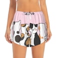 thumbnail image 4 of Lsque Cute Cats Printed Women's Running Shorts with Liner Pockets,Elastic Quick Dry Workout Athletic Gym Yoga Shorts,Womens High Waist Shorts-XX-Large, 4 of 9