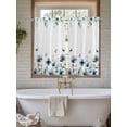 thumbnail image 4 of Navy Blue Floral 2 Panel Kitchen Curtains for Windows, Watercolor Eucalyptus Leaves Butterfly Bathroom Privacy Curtain, Home Décor Window Treatment for Bedroom/Living Room 55"x45", 4 of 6