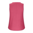 thumbnail image 4 of Admvng Summer Tops for Women Casual Solid Color Sleeveless V-neck Hem Curved Pullover S-2XL, 4 of 8