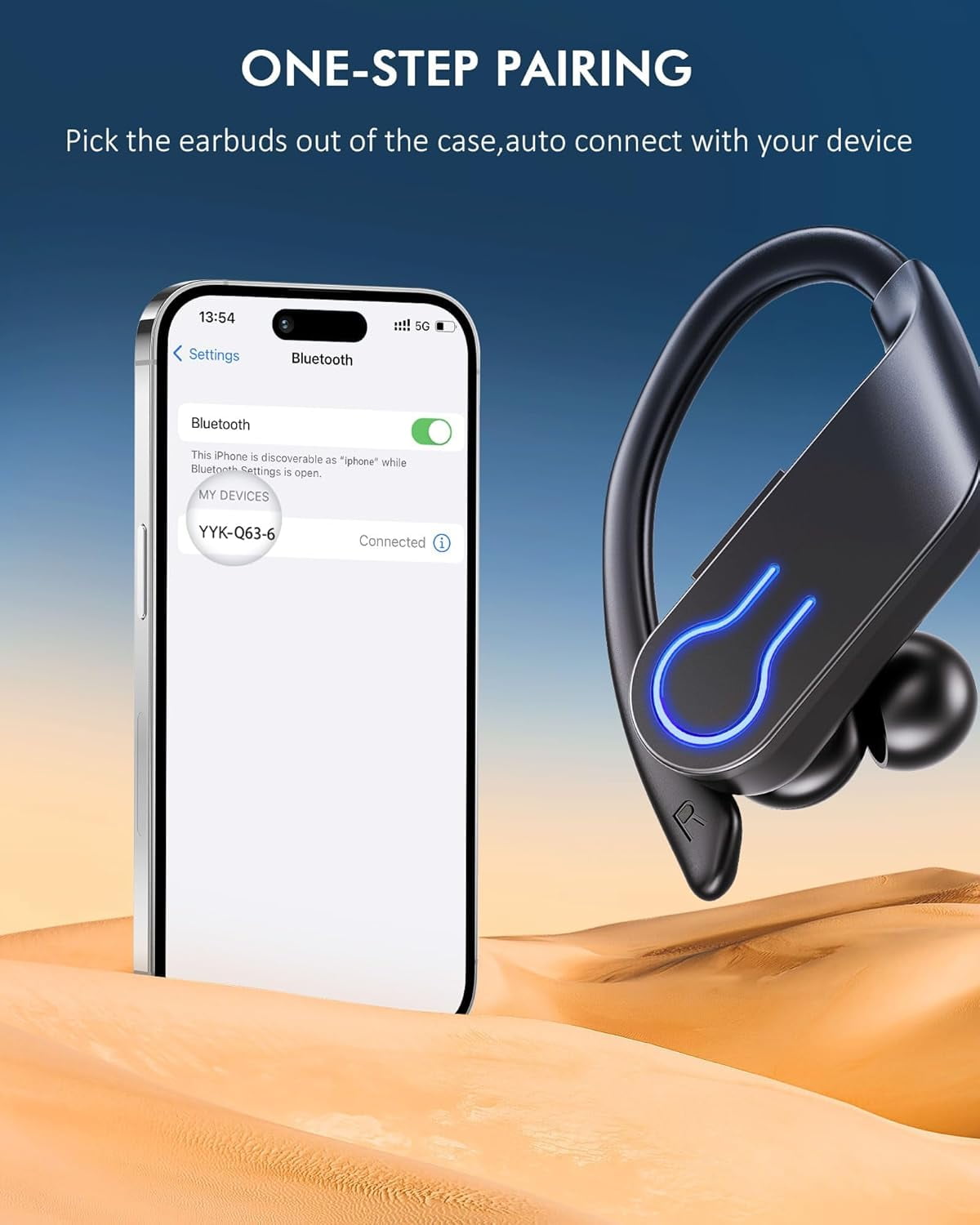 Wireless Bluetooth Earbuds 120H Playtime Bluetooth 5.4 Ear Buds for Sports, Hi-fi Stereo Earphones with LED Display Charging Case, Headphones for Running/Workout Audifonos Bluetooth inalambricos