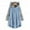 Blue, variant on YODETEY Cat-Ear Hooded Plush Cardigan for Playful Style - Women Button Coat Patchworl Tops Hooded Pullover Loose Sweater Blouse Plus Size