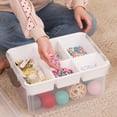 Citylife 17 QT Plastic Storage Box with Compartments Removable Tray