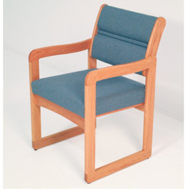 Silla de madera para invitados Mallet Valley Collection, patín, gris carbón, roble claro Wooden Mallet DW1-1LOCG