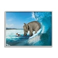 thumbnail image 4 of Stupell Industries Animals Riding Ocean Waves Surfing Elephant Cat Dog Graphic Art Gray Framed Art Print Wall Art, Design by Nobleworks, 4 of 5