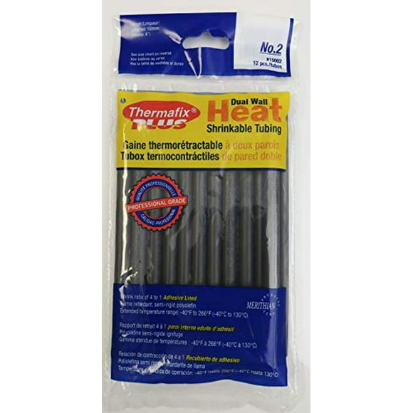 Thermafix Plus semi-Rigid, Dual Wall Heat Shrinkable tubing (0.293" Diam - 6" Length) 12 pcs - Shrink Ratio 4:1