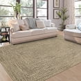 thumbnail image 2 of Large Area Rug 9x12ft – Washable Soft Non-Slip Low Pile Carpet with Braided Printed Design, Linen Brown – Stain-Resistant Rug for Living Room and Bedroom, 2 of 7