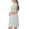thumbnail image 2 of Lsque Flora Daisy Cactus Print Women's Casual Dress T-Shirt Summer Short Sleeve Scoop Neck Swing Dresses, 2 of 6