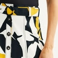 thumbnail image 3 of Women's Nine West Print Button-Front Self Belt Utility Flounce Skirt Color: Black Joa Flora Size: SMALL, 3 of 4