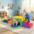 thumbnail image 2 of Gymax 7PCS Soft Foam Climbing Blocks Set w/Slide & Tunnel Waterproof & Easy to Clean, 2 of 10