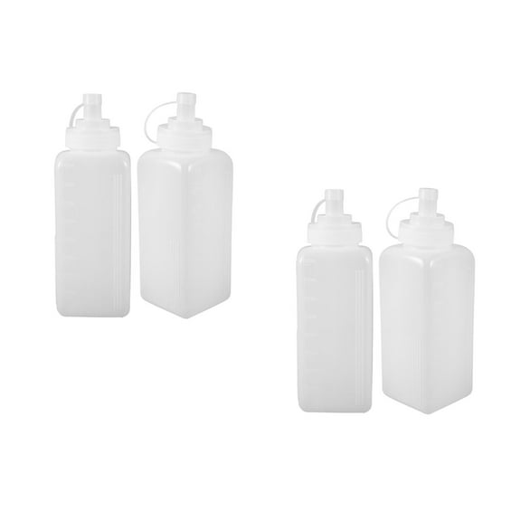 OUNONA 4 pcs Large Squeeze Bottles Empty Squirt Bottle 800ml BBQ Sauce Squeeze Bottles for Ketchup Mustard Syrup Sauces Dressing Oil