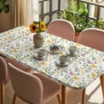 thumbnail image 3 of Easter Table Cloths for 4 Foot Rectangle Tables, Spring Floral Daisy Flowers Butterflies Watercolor Patio Waterproof Elastic Fitted Tablecloths, Washable Rectangular Table Cover for Camping, 3 of 8