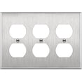 thumbnail image 1 of czcpp-Enerlites 7723 Réceptacle Recto Verso 3-Gang Plaque Murale en Acier Inoxydable, Taille Standard, 1 of 4
