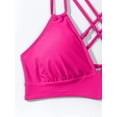 thumbnail image 5 of Women's Push Up V Neck Bikini Sets Criss Cross Back Two Piece Bathing Suit, 5 of 6