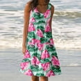 thumbnail image 1 of SMihono Robe d'Été Grande Taille pour Femmes 2023 Décontractée Aguichant Mode Été Imprimée Sans Manches Débardeur Longueur Genou Robes, 1 of 5
