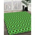 thumbnail image 3 of Ahgly Company Machine Washable Indoor Round Transitional Neon Green Area Rugs, 3' Round, 3 of 7