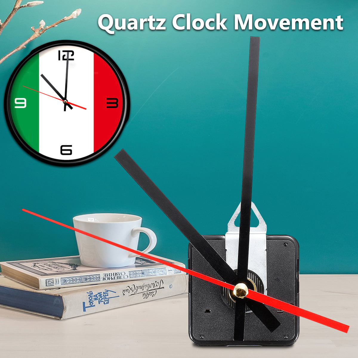 Mechanism Black Red Hand Part Kit Tool DIY Quartz Movement Silent Clock Applied