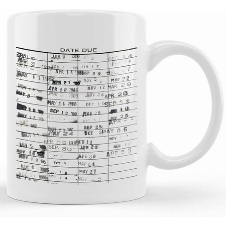 

Library Card Due Date Two Tone Coffee Mug In _ Book Club Present Idea_ Tea Cup For Book Lovers Reader_book Worm Bday Mug Ceramic Novelty Coffee Mug Tea Cup Gift Presen