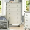thumbnail image 2 of Beautiful Bedroom Furniture Est King Size Bed 2xNightstand Mirror Dresser Chest 6pc Set Upholstered Tufted HB Drawers FB Silver, 2 of 10
