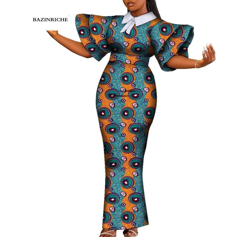 African Print Dresses for Women Ankara Maxi Long Robe Dress Elegant