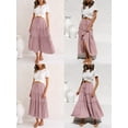 thumbnail image 5 of MOSHU High Waist Midi Skirt for Women A-Line Pleated Skirts with Pockets Flowy Dresses, 5 of 9