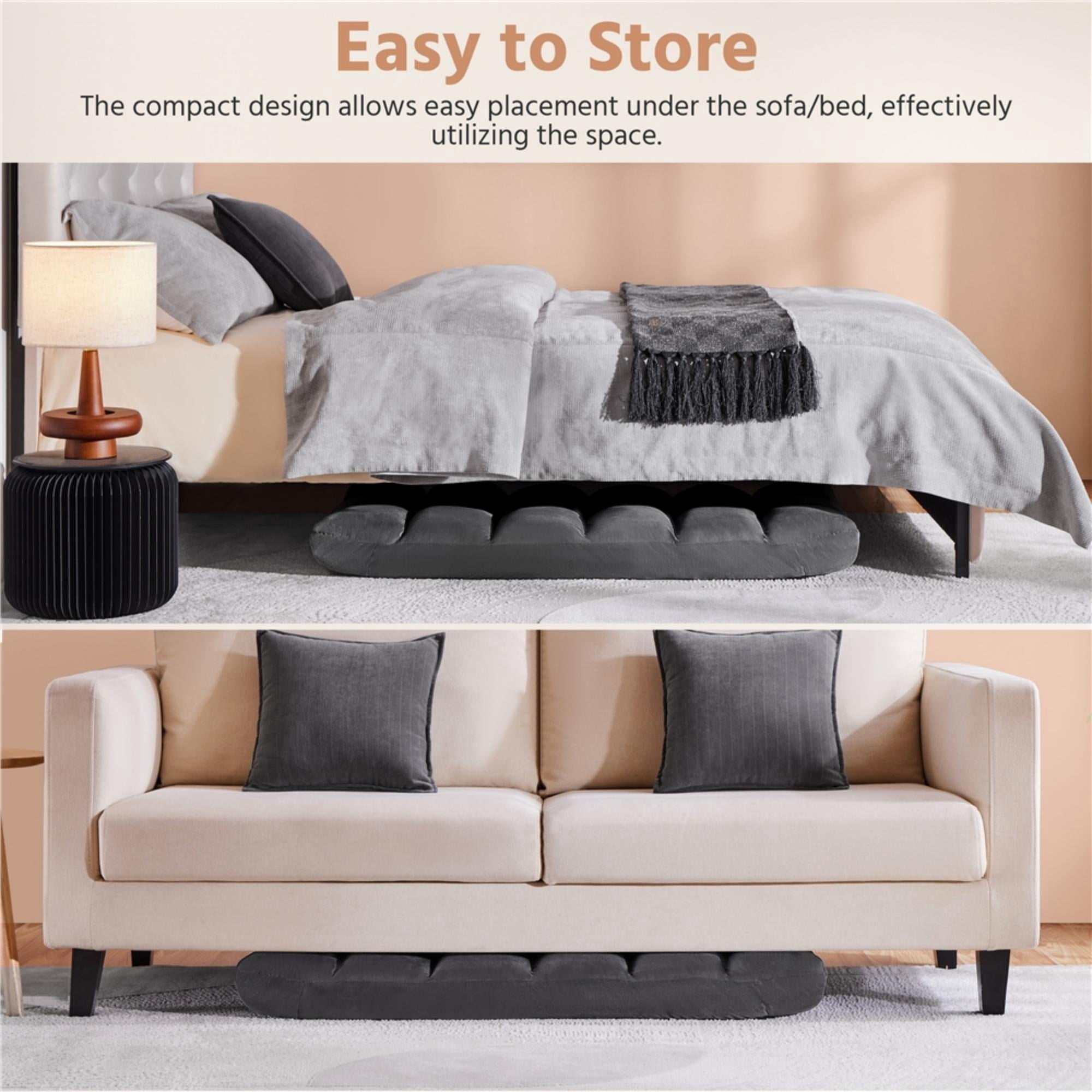Alden Design Floor Folding Gaming Sofa with 14 Adjustable Positions, Gray