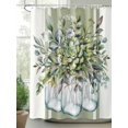 thumbnail image 2 of Shower Curtain Sage Green Eucalyptus Leaves Bathroom Curtains with Hooks, Waterproof Fabric Floral Bottle Stripes Bath Shower Curtains Set for Bathroom Bathtubs Decor 72x72 Inch, 2 of 8