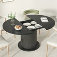 thumbnail image 6 of Round Dining Table for 4-6 People, 43.3“-59“Extendable Round Kitchen Dining Table with Pedestal Base, Black, 6 of 9