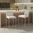 thumbnail image 2 of Fuji Contemporary High Back Counter Stool In Stainless Steel And Beige Fabric - Set Of 2, 2 of 8