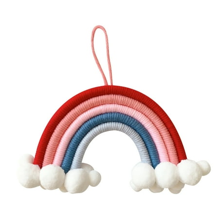 

BadyminCSL Children s Room Decoration Pendant Woven Cloud Rainbow Wall Decoration Pendant