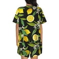 thumbnail image 3 of Picia Lemon Fruits Flowers Leaves Pajamas Sets for Women Soft Short-Sleeved Pjs with Lounge Shorts Two Piece Sleepwear-XX-Large, 3 of 9
