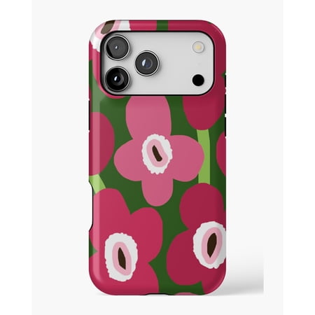 Iconic Retro Scandinavian Flowers in Pink and Green H954 Premium Durable Case for iPhone 17 16 15 14 13 12 11 Pro Max – Unisex Style