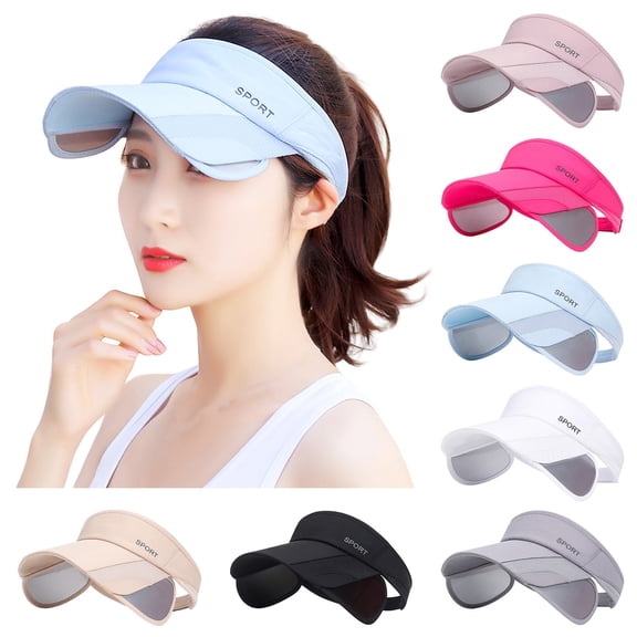 Women Sun Hat Wide Brim Cap Adjustable Sun Headwear With Drawstring Visor Cap