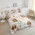 thumbnail image 4 of Kawaii Sloth Bedding Set Twin Size,Cartoon Sloth Floral Comforter Set,Cute Colorful Flower Quilt Bed Set Wildlife Animal Print Down Comforter with 1 Pillowcase, 4 of 7