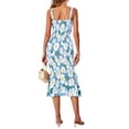 thumbnail image 3 of Vestido PRETTYGARDEN Azul Floral Midi Sin Mangas con Volantes Talla M, 3 of 6
