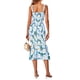 thumbnail image 3 of Vestido PRETTYGARDEN Azul Floral Midi Sin Mangas con Volantes Talla M, 3 of 6
