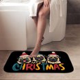 thumbnail image 4 of 1pc Three Pug Dogs Wearing Santa Absorbent Non-Slip Bathroom Thickened Flannel Rug Decor,Soft,Quick Drying,Suitable For Indoor/outdoor Use,Bathrooms,Bedrooms,Kitchens,Terrace,Laundry Rooms,16"x24", 4 of 9