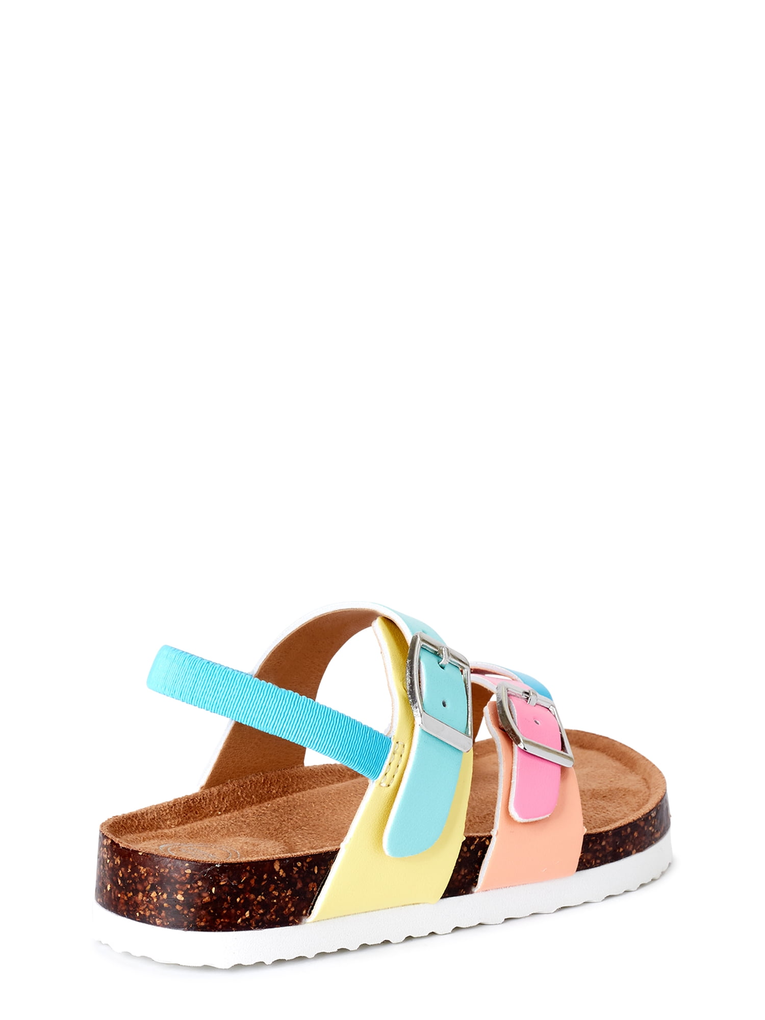 Wonder Nation Toddler Girls Colorblock Toe Post Back-Strap Footbed Sandals