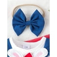 thumbnail image 4 of Bagilaanoe Newborn Holiday Outfits Baby Girl Rompers Dress Short Sleeve Bodysuits + Headband 3M 6M 12M 18M Infant Patchwork A-line Dresses, 4 of 9
