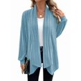 thumbnail image 3 of Women'S Cardigan Long Sleeve Asymmetrical Knit Open Front Cardigan Outwear Sky Blue S, 3 of 8