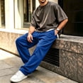 thumbnail image 6 of Men's Sweatpants Loose Fit Joggers Pockets Drawstring Heavyweight Fleece Lounge Athletic Pants for Men Royal Blue XL, 6 of 6